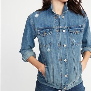 New- Distressed Boyfriend Jean Jacket For Women